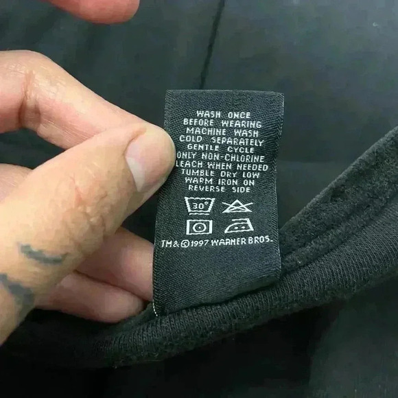 VTG Tweety Bird Long Sleeve T-Shirt XL Monochrome 90s Y2K Black - Picture 7 of 9